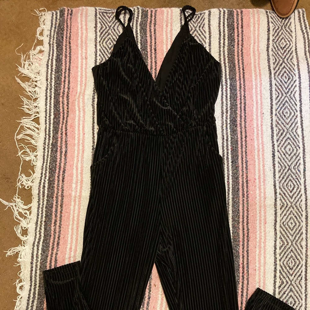 About Us velvet jumpsuit
